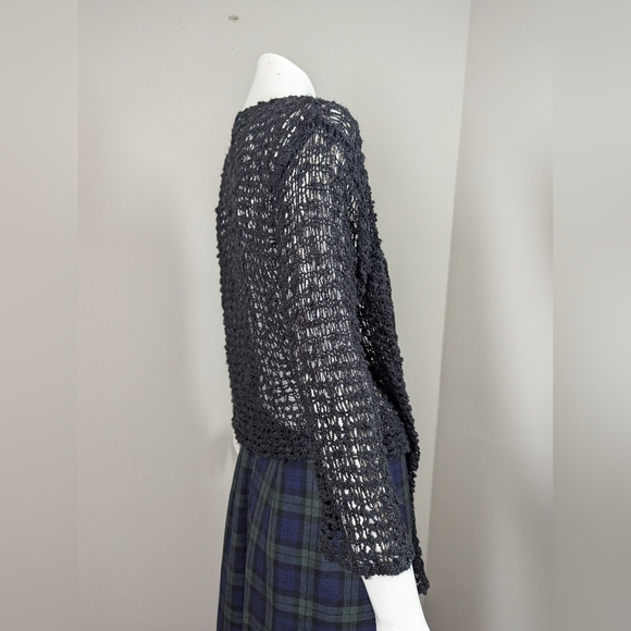 Lani Lau Hawaii Popcorn Knit Tie Front Cardigan One Size Boho Beach Sweater - Picture 7 of 10